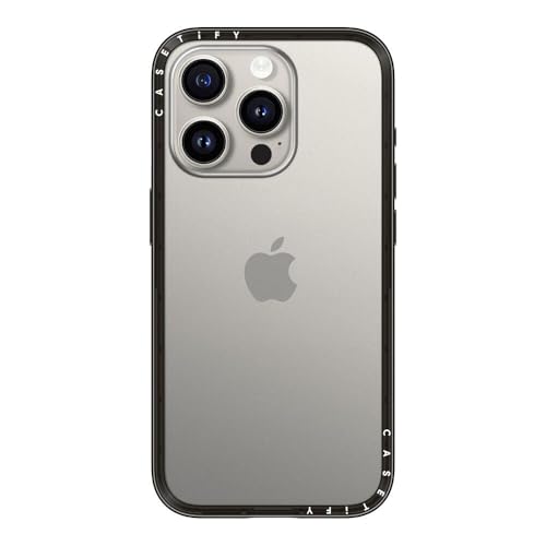 CASETiFY �R���p�N�g iPhone 15 Pro �P�[�X [���^�y��/�ϏՌ�/�ČRMIL�K�i] - �N���A �u���b�N