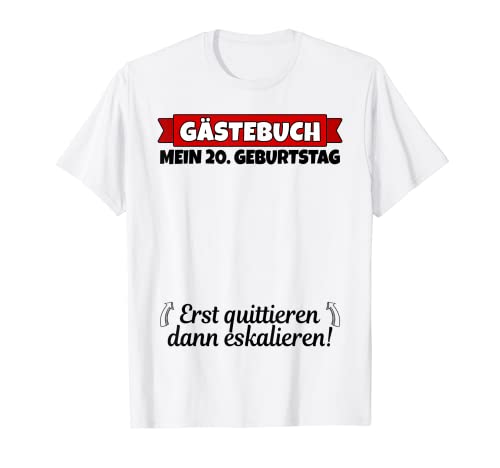 20 cumpleaños libro de visitas niño | 20 cumpleaños mujer divertido Camiseta