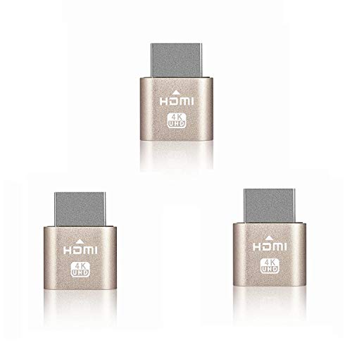 SaiRetail.Com Hdmi Dummy Plug, Display Port, Headless Ghost, Display Emulator, Edid Emulator Plug 4k Max. Standard Resolution 1920x1080 60hz(3 Pcs)