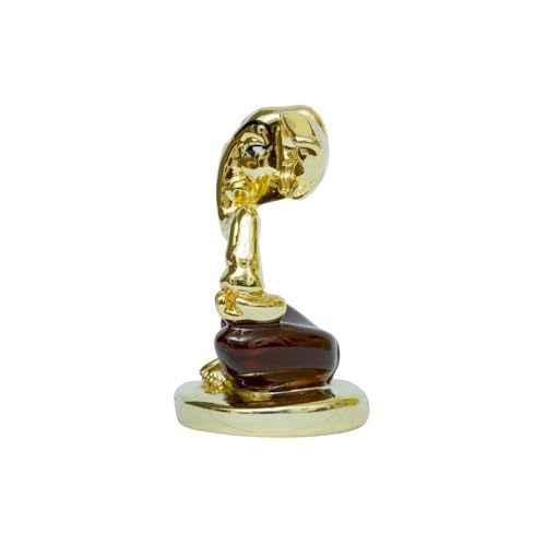 Image of Gold Plated Divine Ganesha | Brown & Gold Ganpati Idol for Car Dashboard, Office Desk & Home Temple | Prosperity & Protection|Travel-Friendly |Good Luck & Blessings| Height 1.9 Inch