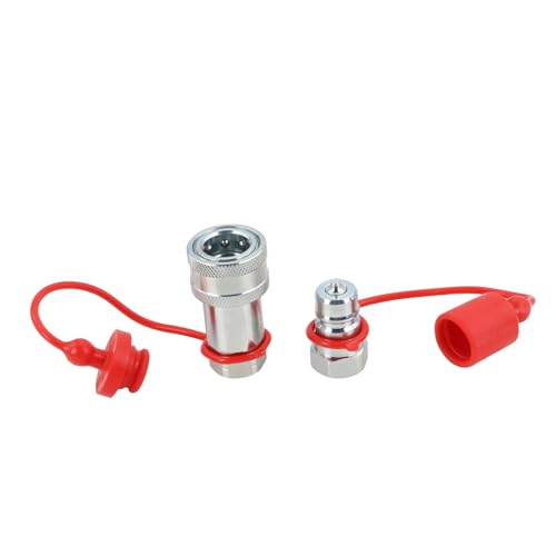 Image of 3 /8 inch NPT Ag Hydraulic Quick Connect Coupler, ISO 5675 Poppet Pioneer Style Tractor Couplers with Dust Caps, Interchangeable with Parker 4000 Series | Safeway S20 Series