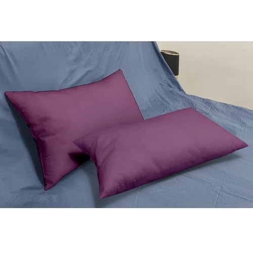 Image of ARLinen Sleeping Pillow Filler Set of 2 - Non-Woven Fabric, Fluffy Cotton Filling, Home, Hospital, Hostel & Travel Use - Wine Purple 20x30 Inch