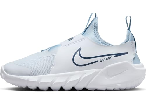 Nike Flex Runner 2 Big Kids' Road Running Shoes (DJ6038-010, Football Grey/Light Armory Blue/White) Size 4.5