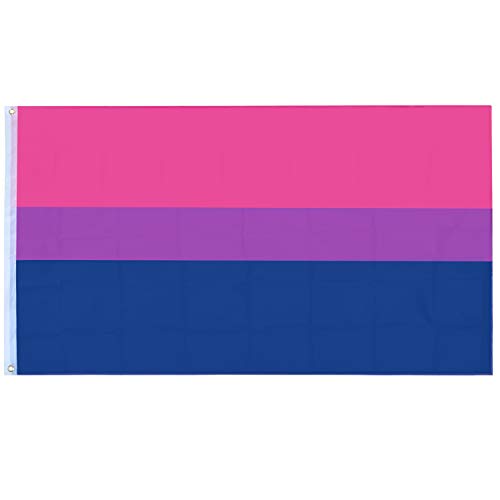 TRIXES Bi-Pride Flagge - Große Flagge für drinnen und draußen - Feiern Sie die Vielfalt auf Bi Pride und LGBT Festivals Sommerparties - Rosa Lila Blau - 150 cm x 90 cm