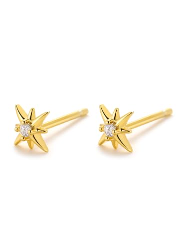 Image of S925 Sterling Silver Earrings, Hypoallergenic Stud for Women & Men | Minimalist Dainty Design, Solid 925 Sterling Silver or with 18K Gold Plate, Daily /Party Wear, Birthday Gift, Silver or Gold