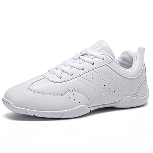 Landhiker Girls Cheer Shoes White Kids Cheer Sneakers Fashion Sports Tennis Shoes Training Athletic Comfortable Lightweight Breathable Shoes Flats Size #TOP23