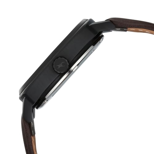 Image of Fastrack Automatics 3.0 Analog with Dark Green Dial Dark Brown Genuine Leather Strap Watch for Men - 3333NL01