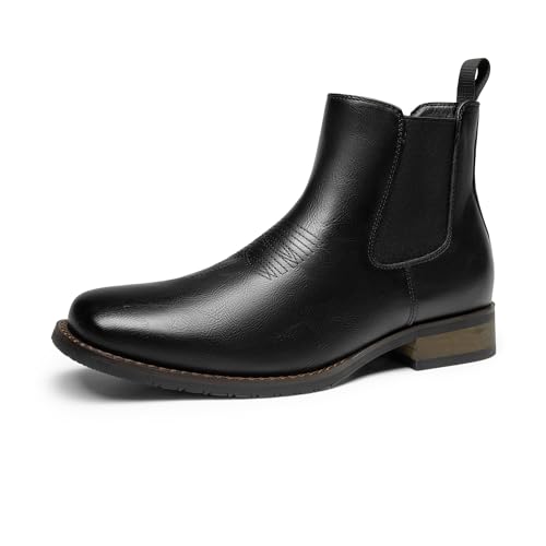 Bruno Marc Herren Stiefel Chelsea Boots Stiefeletten Komfort Schuhe,Size 44,Schwarz-Pu,BMUMAB2402