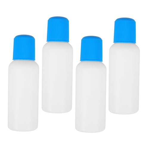 ULTECHNOVO 4pcs Sponge Head Applicator Bottles 100ml Plastic Liquid Bottles Empty Liquid Medicine Bottles Refillable Travel Cosmetic Container