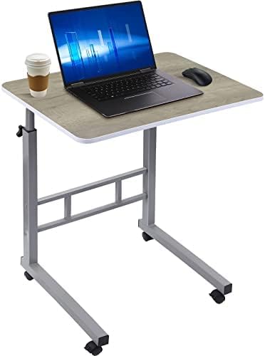 Laptop Desk, Standing Height Adjustable Mobile Laptop Table with Rollers, Portable Desk with Brake Casters, Overbed Bedside Folding Laptop Desk (23*15")