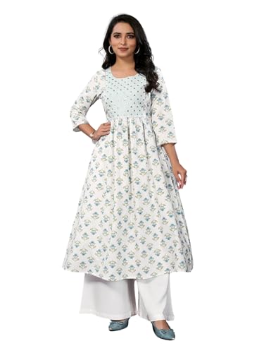 Image of rangita Women Rayon Regular Fit Embroidered Calf Length Anarkali Kurti | Kurta