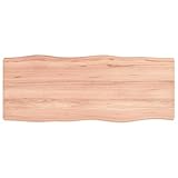 🧡【À propos de dessus de table】Couleur : marron clair.Matériau : bois de chêne massif avec une finition vernie.Dimensions : 100 x 40 x 6 cm (L x l x H).Capacité maximale : 32 kg.Comprend 2 longs bords de vie latéraux.