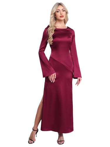 Robe de soirée en satin manches longues : confort et chic formel