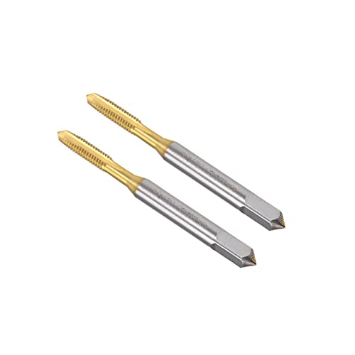 CoCud Espiral Punto Machos, Métrico M4 x 0.7 Rosca, Titanio Recubierto Alta Velocidad Acero 6542 Tornillo Fresado Roscar Macho - (Aplicaciones: para Roscado Perforadora Máquina), 2uds