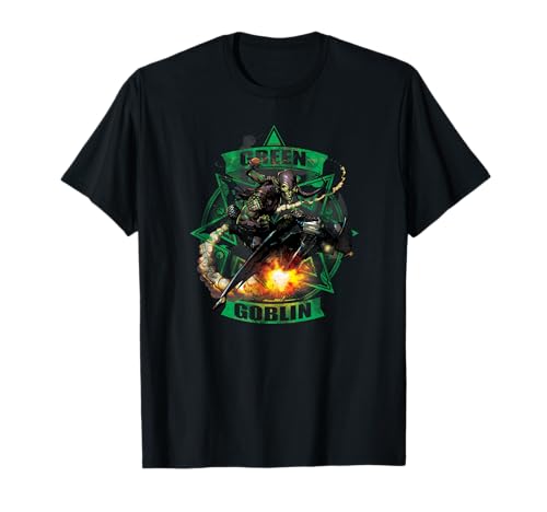 T-shirt Marvel Green Goblin avec imprimé Glider et Pumpkin Bomb en coton noir
