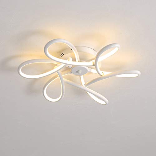 Lámpara De Techo Lámpara De Sala De Estar Luz De Techo 3000K-6500K Regulable Con Control Remoto 60W De Aluminio Pantalla Acrílica Diseño Moderno Dormitorio Mesa De Comedor Lámpara De Oficina,Blanco Cover