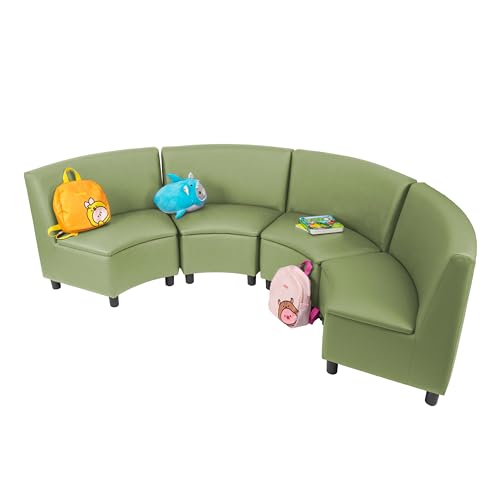 Image of FDP Kid Comfort Collective Modular Wedge Chairs, 4-Pack - Fern Green