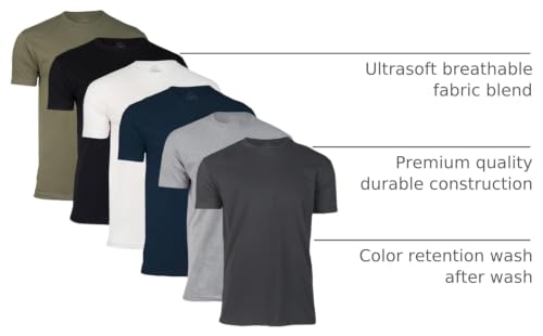 Image of True Classic Mens T-Shirts - Short Sleeve Crew Neck T Shirts for Man, Cotton Blend Plain Novelty Men's T-Shirts