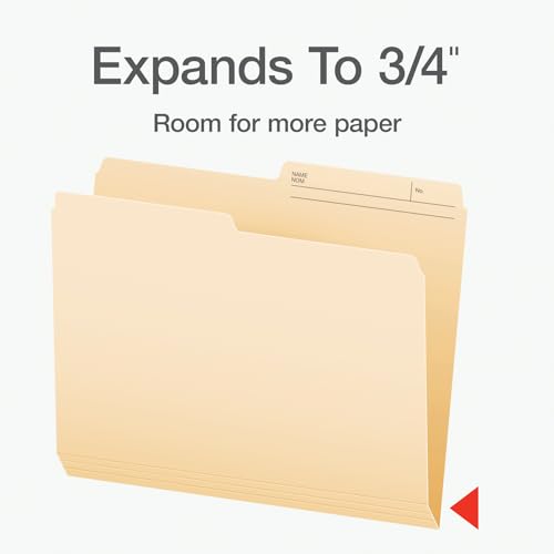 Pendaflex File Folders, 100/Box, 1/2 Cut Tab, Letter Size, Manila, Durable & Tear-Resistant File Organizers for Office, Home & School Filing Systems, Reversible & Eco-Friendly Desi image 5