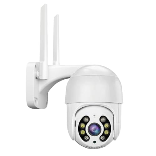 Câmera de Segurança Externa Wi-Fi PTZ IP66 com Visão Noturna Colorida, Sirene e Luz de Alerta, Áudio Bidirecional, H.265, Cartão TF 128GB