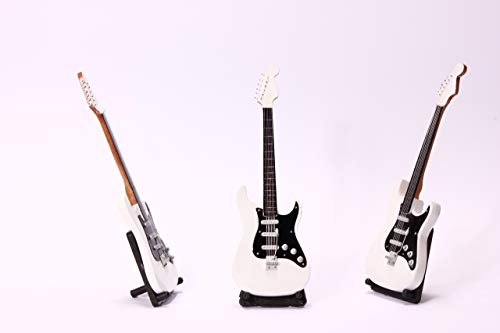 Miniatur E-Gitarre normal in versch. Farben Elektro Mini Deko Gitarre aus Holz 24cm (Farbe wählbar) (weiß) Cover