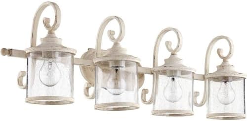 Quorum 5073-4-70 Transitional Four Light Vanity from San Miguel Collection in White Finish,