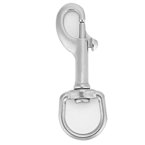 Dingln Diving Hook, 316 Stainless Steel Snap-Screw Hook Durable Spring Scuba Diving Buckle Diving Accessory (90MM, White)
