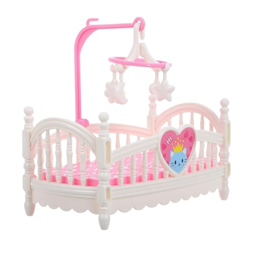 Cama De Juguete Para Cuna De Muñeca Bebé: Muebles De Juego De Simulación De Dibujos Animados, Mini Accesorio Para Guardería, Configuración De Accesorios Para Dormir Para Muñecas, Escena De Juego De Ro