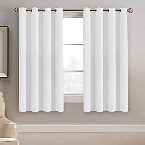 H.VERSAILTEX White Window Curtains 63 Inch Length Thermal Insulated Window Treatment Panel for Living Room Grommet Curtain Drape for Bedroom (1 Panel), 52' W x 63' L