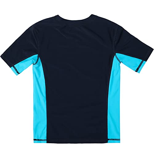 Boys' Short Sleeve Rashguard Swim Shirt Kids Toddle Swimwear Rash Guard UPF 50+ Sun Protection (4T,Aqua Navy)2