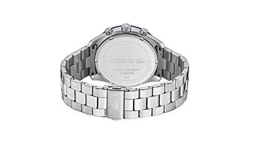 Lacoste Boston Men's Chronograph Stainless Steel And Link Bracelet Casual Watch, Color: Silver (Model: 2011081) #TOP2