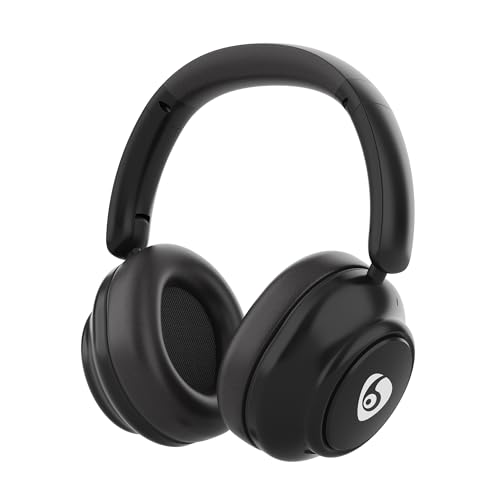 Wireless Bluetooth Noise Cancelling Headhones, Foldable Lightweight Over Ear Headhones with Microphone, 60H Playtime Lossless Audio Deep Bass Headset for Home Travel Office(Black)