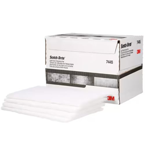 Scotch-Brite 7445 Light Cleansing Hand Pads 6 in x 9 in White Ultra Fine Abrasive 20 Pads/Box Non-Scratch Pads for Delicate Cleaning & Finishing Tasks