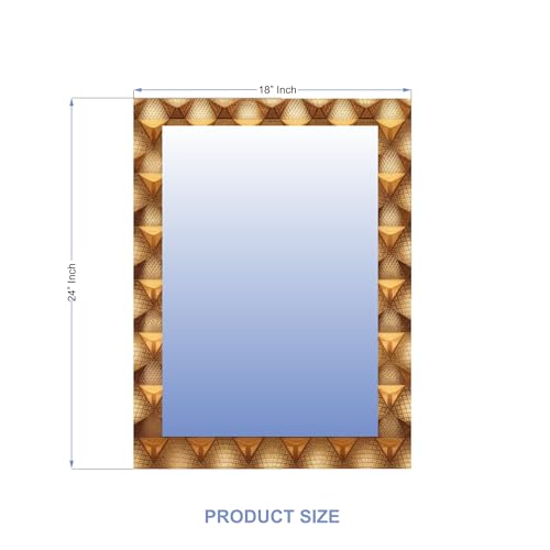 Image of NEVEX 18x24 Inch Smart LED Mirror - Rectangular Glass with UV Print Design, Touch Sensor & 3 Light Modes (Warm White, Cool White & Natural White)