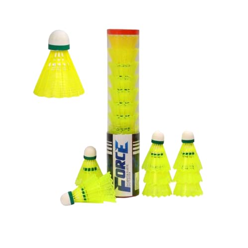Everything to Shop Best Shuttlecock for Badminton I Shuttlecock Force Yellow Plastic Shuttle - Yellow (Medium Fast, 78, Pack of 10)-image-31