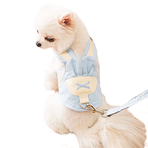 Bidason 犬 ハーネス リード 可愛い 猫具 胴輪 ベスト 7色 小型犬 兼用 牽引ロープ 簡単脱着式 通気 メッシュ 散歩 軽量 抜けない 歩行補助 四季適用 猫 サイズ選択可 カラー選択可