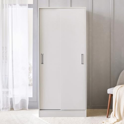 Image of Home Centre | Helios Alton | Engineered Wood | 2 Door Sliding Wardrobes | White | 1 Year Warranty