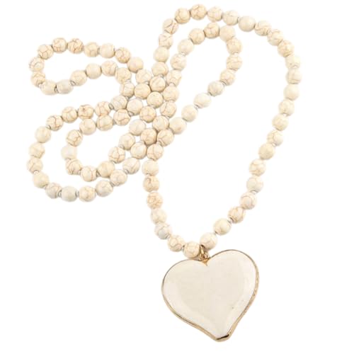 Collar largo ajustable de corazón que realza jerséis sencillos con diseño vintage étnico