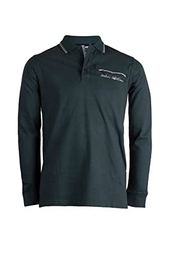 Stagione: Fall winter Coveri Polo uomo in caldo cotone con taschino e dettagli in contrasto, Verde XXL