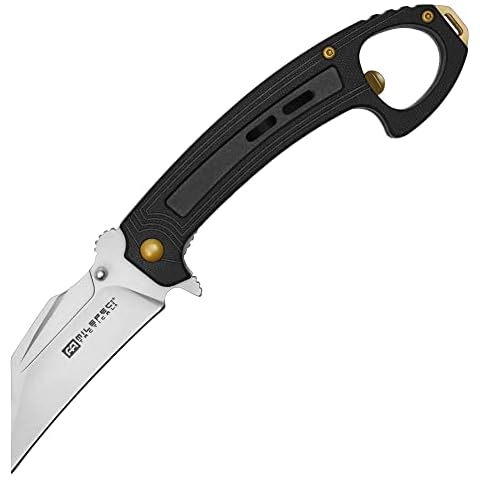 Buckshot Knives 7.5" Overall Wharncliffe Blade Folding Pocket Knife Nylon Fiber Handle (PML203BK) Cover