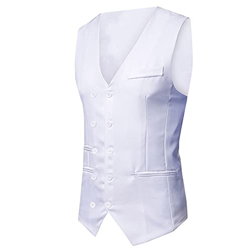 Men's Formal Suit Vest Fit For Business Wedding Party Tuxedo Waistcoat Slim Fit Sleeveless Jacket With Chain Decor