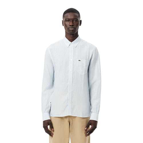 Lacoste Men's Reg Fit Linen Casual Button Down Shirt2