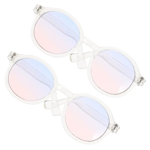 Mikikit 2 Pares Gafas de Sol Decorativas para Muñecas Accesorios de Vestir para Muñecas de Anteojos de Estilo DIY para Proyectos y Cumpleaños