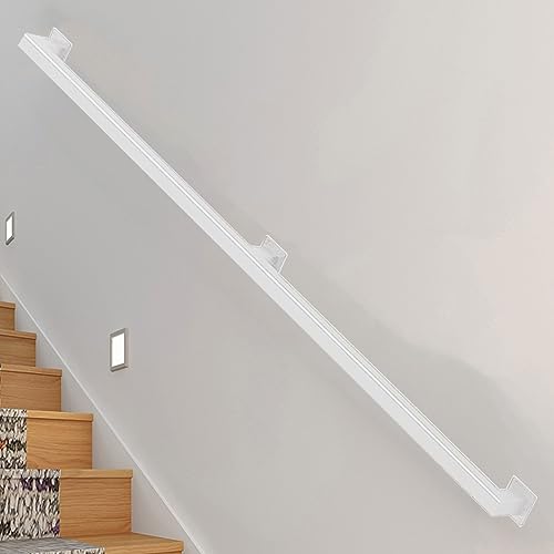 Rampe d'escalier en fer forgé blanc au design épuré et finition haut de gamme de 3,6m