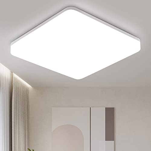 Plafoniera LED 48W 4320lm 3000K – Lampada Quadrata Soffitto Per Bagno, Soggiorno, Ufficio, Bianco Caldo