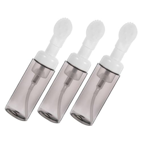TOYZFRIENDY 3 piezas Botellas Espumadoras de Transparentes Reutilizables con Bomba Dispensadora y Cepillo Extraíble para Jabón Champú y Loción Corporal Pack de Unidades Portátil y Resistente
