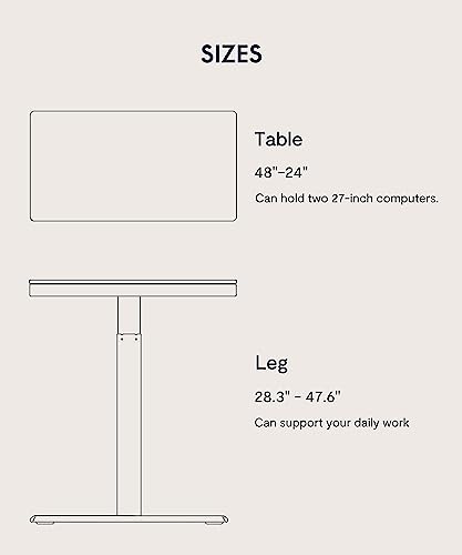 Image of FLEXISPOT 48 inch Electric Standing Desk with Drawers, USB Charging Ports, Quick Assembly, Height Adjustable Sit Stand Desk with Child Lock for Natural Home Office, Bamboo Finish Top /Black Legs