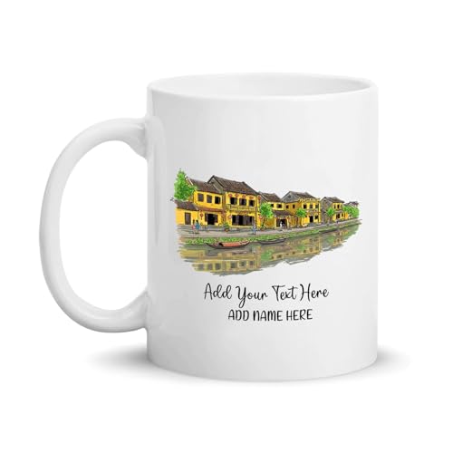Hoi An Vietnam White Mug, Custom Ancient Town Coffee Cup