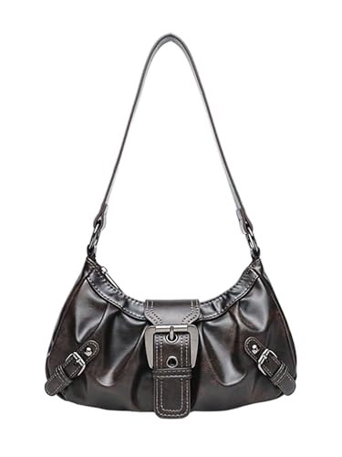 Image of GORGLITTER Women's Y2k Shoulder Bag Buckle Western Vintage Hobo Pu Leather Handbags with Coin Purse