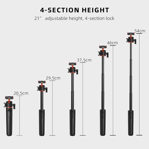 Image of BRDRC Action 5 Pro Tripod Accessories, 21 inch Extension Rod Mini Table Desk Selfie Stick Portable Handle Grip Quick Release Stand with Cold Shoe for DJI Osmo Action 5 Pro 4 3 Camera